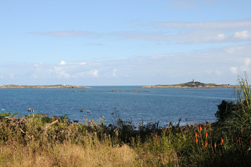 Fototapeta na wymiar View to Lihou from Portelet harbour, Guernsey
