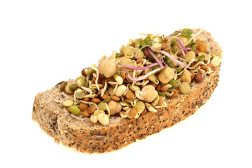 Mixed Sprouts on Bread