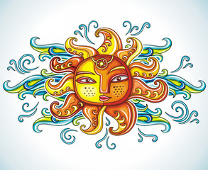 Sun symbol. Vector illustration.