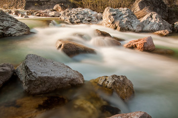 Waterfall with stones