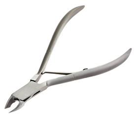 Metal manicure nippers isolated on white