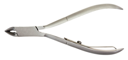 Metal manicure nippers isolated on white