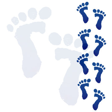 Blue baby feet print