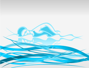 swimmer on waves