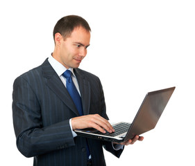 businessman with laptop.