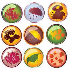 Autumn nature icons