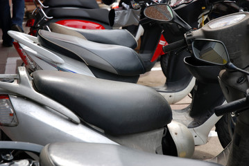 geparkte Motoroller in Taiwan, Asien