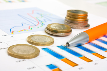 charts and coins