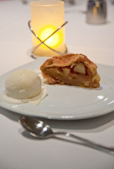 Apple Pie and Ice Cream on Plate