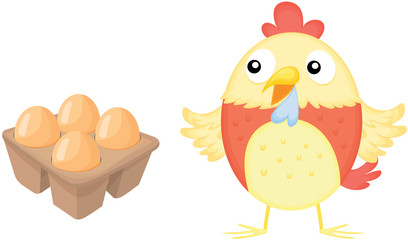 eggs and hen