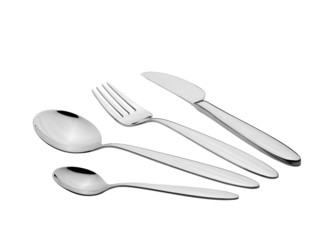 Silverware Set with Fork, Knife, and Spoons (Clipping Path)