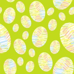 Seamless easter pattern on green background