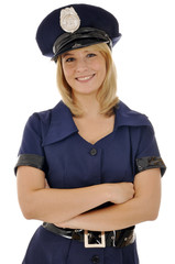 Junge Frau in Polizeiuniform