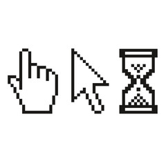 Curseurs fl&egrave;che, main et sablier
