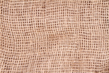 Burlap material in close up - background