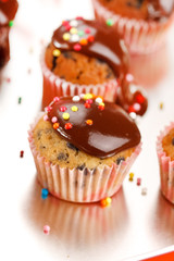 muffins with chocolate
