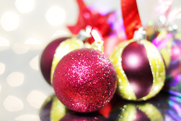Three red Christmas balls