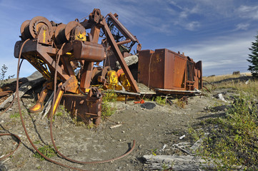 Fototapeta premium Logging equipment destroyed in Mt. St. Helens erruption