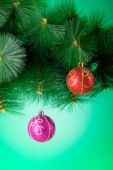 Christmas decoration against the colorful gradient background