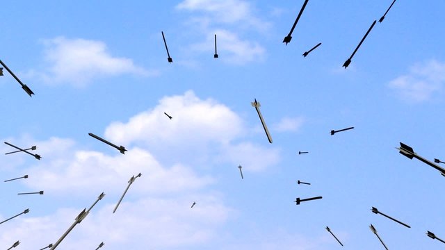 pioggia di frecce sfondo bianco