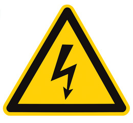 Danger Electrical Hazard High Voltage Sign Isolated Triangle - 26823989