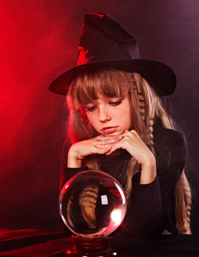 Girl holding crystal ball.Fortune Telling