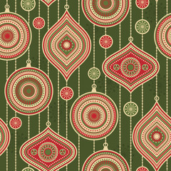 Seamless pattern with balls and stars