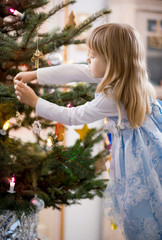 girl with christmas tree