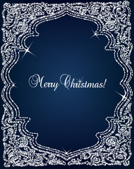 Christmas Crystal frame border vector background