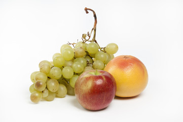 fruits on white background