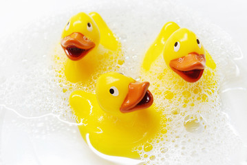 Three rubber ducks