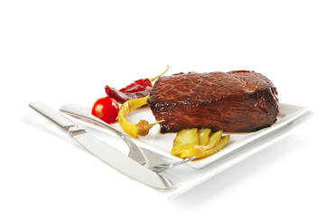 grilled chunk of beef meat