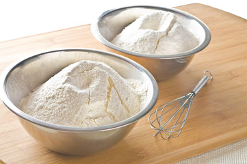 White flour in bowl