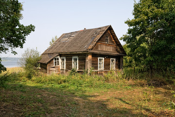 Old wooden house in village
