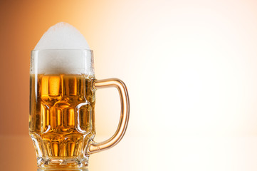 Beer glasses against the colorful gradient background