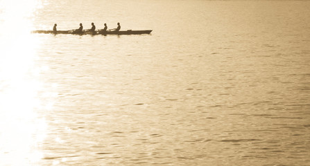 Rowing through the glare. - 26834107
