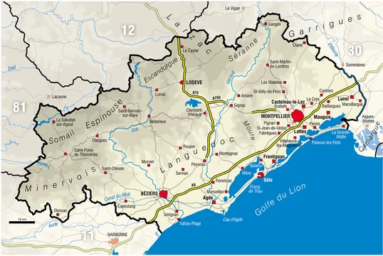 Carte du département de l'Hérault 34