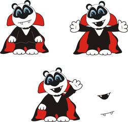 panda cartoon  halloween bat set