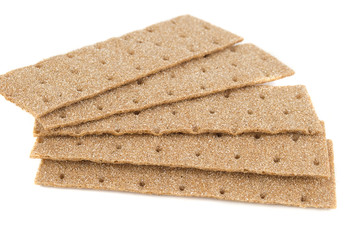 slices of crispbread isolated on white