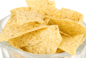 tortilla chips isolated on white