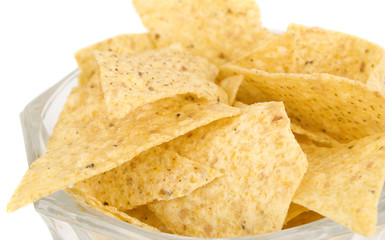 tortilla chips isolated on white