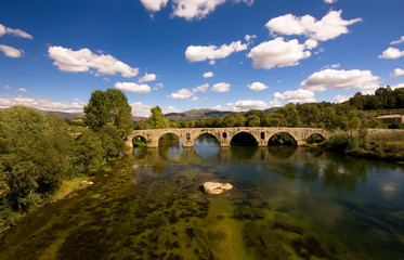 Fototapeta na wymiar Roman bridge of Ponte do Porto, Braga, in the north of Portugal