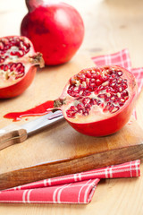 sliced pomegranate