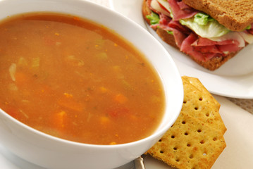 Soup and sandwich