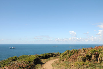 Fototapeta na wymiar Coastal path near Portelet harbour, Guernsey