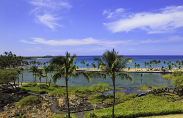 Obraz premium Anae'hoomalu bay and ancient fishpond at Waikoloa, Hawaii