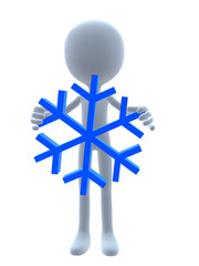 Obraz premium 3D Guy With A Snowflake