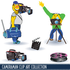 Fototapeta premium Cameraman clip art collection