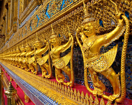 Golden Garuda decoration in The temple of Emerald Buddha (H)