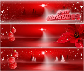Red Christmas banners